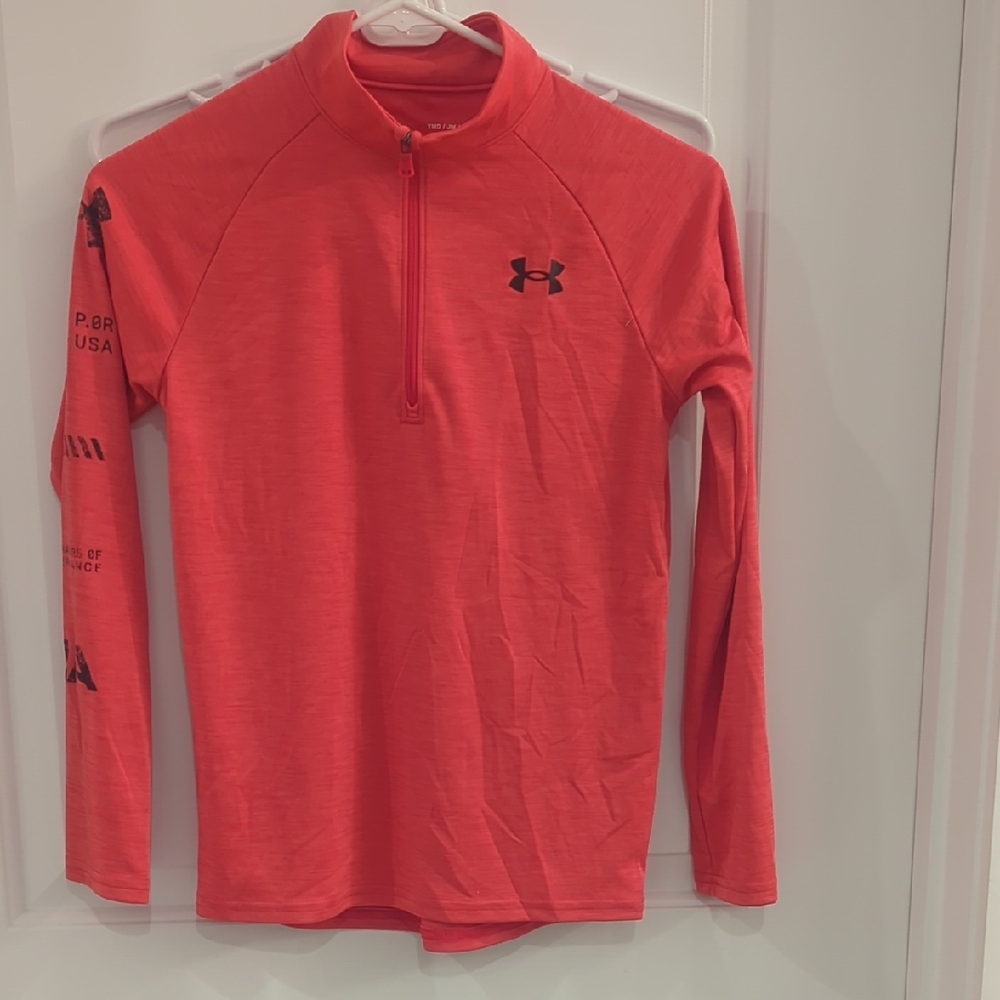 Under Armour Orangey Pink (Salmon) Long Sleeve Athletic Tee